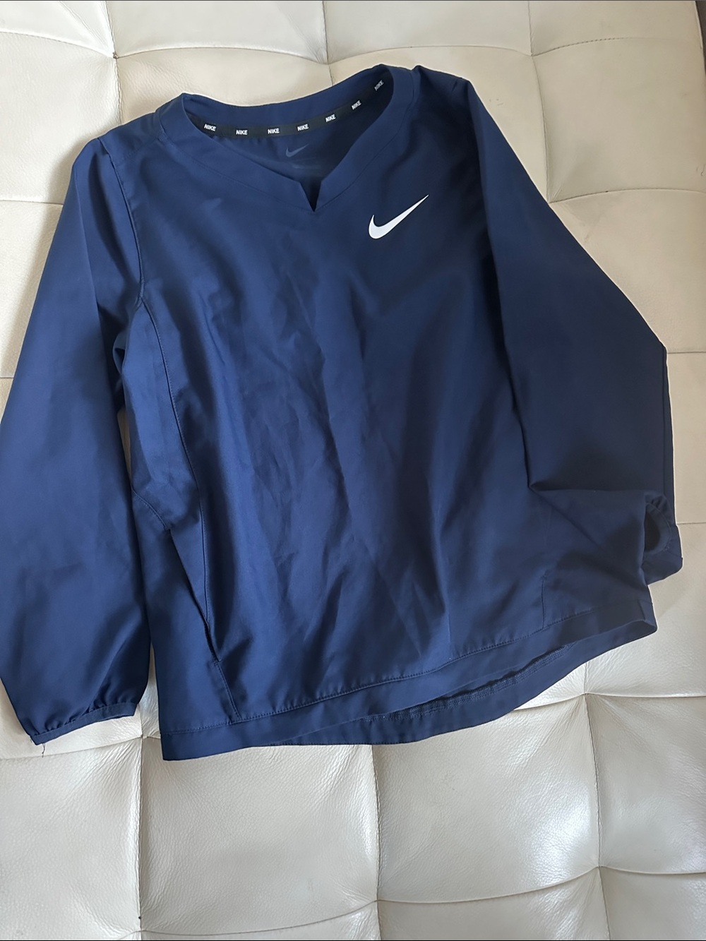 Nike Navy V-Notch Pullover with White Swoosh